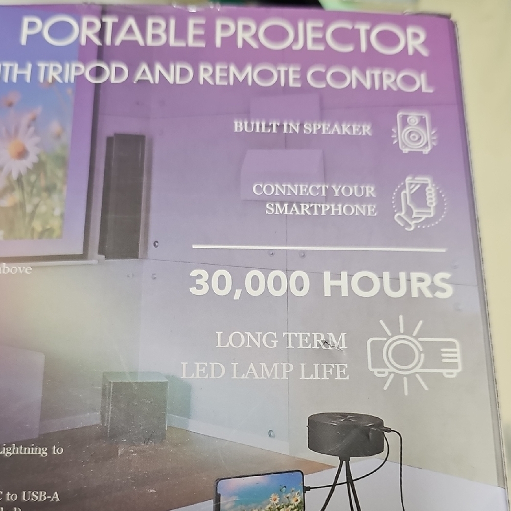 Nwt Cellphone Portable Projector with Tripod and Remote - Picture 6 of 6